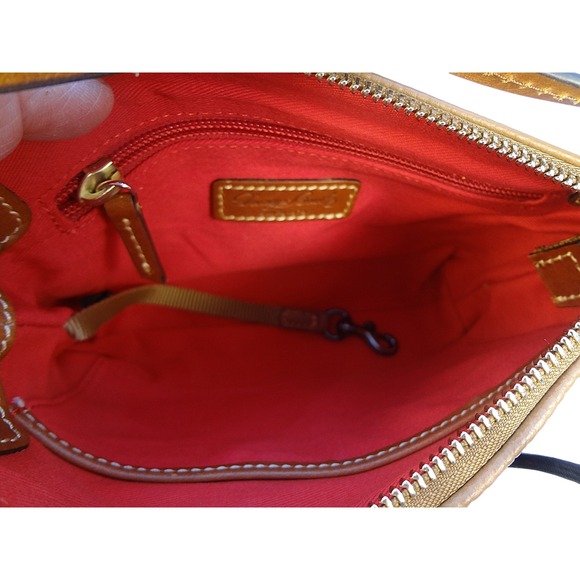 Dooney & Bourke Ginger Pouchette Crossbody Bag Caramel Pebbled Leather Purse NWT - Picture 11 of 12